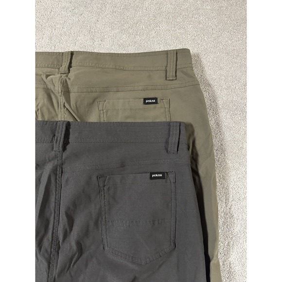 2 Pair PrAna Brion Hiking Pants 40x30 Slim Fit Nylon Blend Straight Stretch - Picture 1 of 10